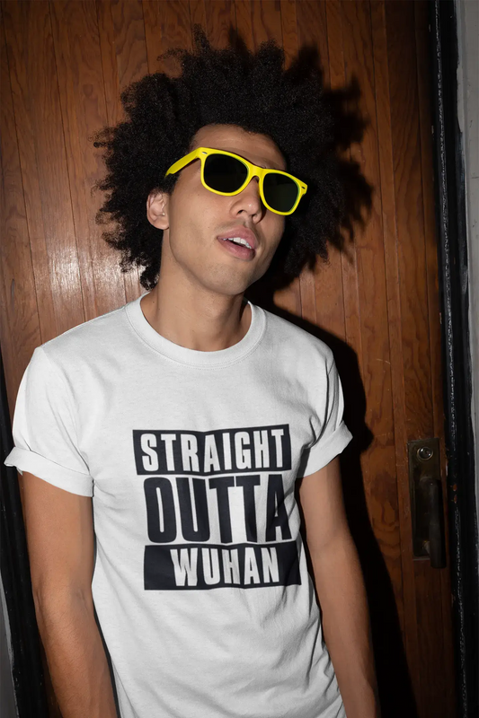 Straight Outta Wuhan, Men's Short Sleeve Round Neck T-shirt 00027