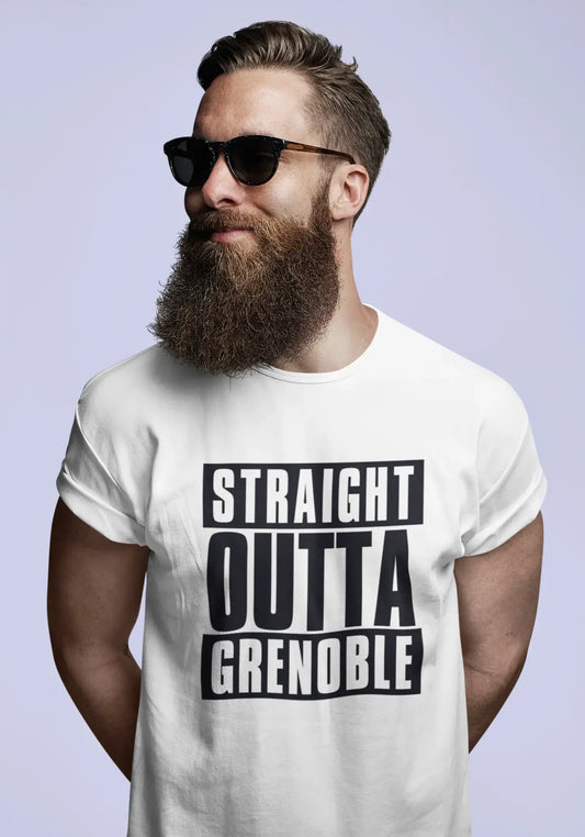 Straight Outta Grenoble, t Shirt Homme, t Shirt Straight Outta, Cadeau Homme