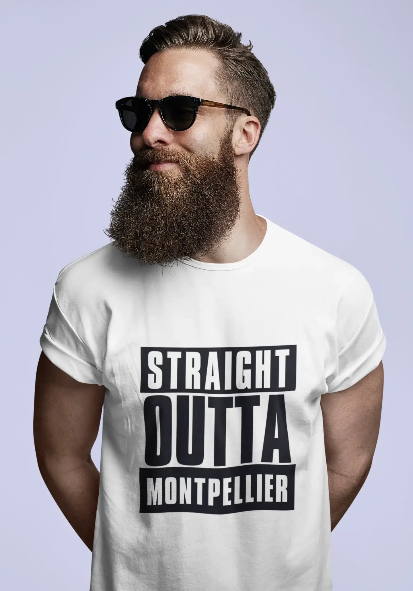 Straight Outta Montpellier, t Shirt Homme, t Shirt Straight Outta, Cadeau Homme