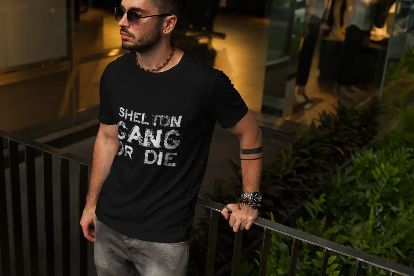 SHELTON Family Gang Tshirt, Men's Tshirt, Black Tshirt, Gift T-shirt Round Neck 00033