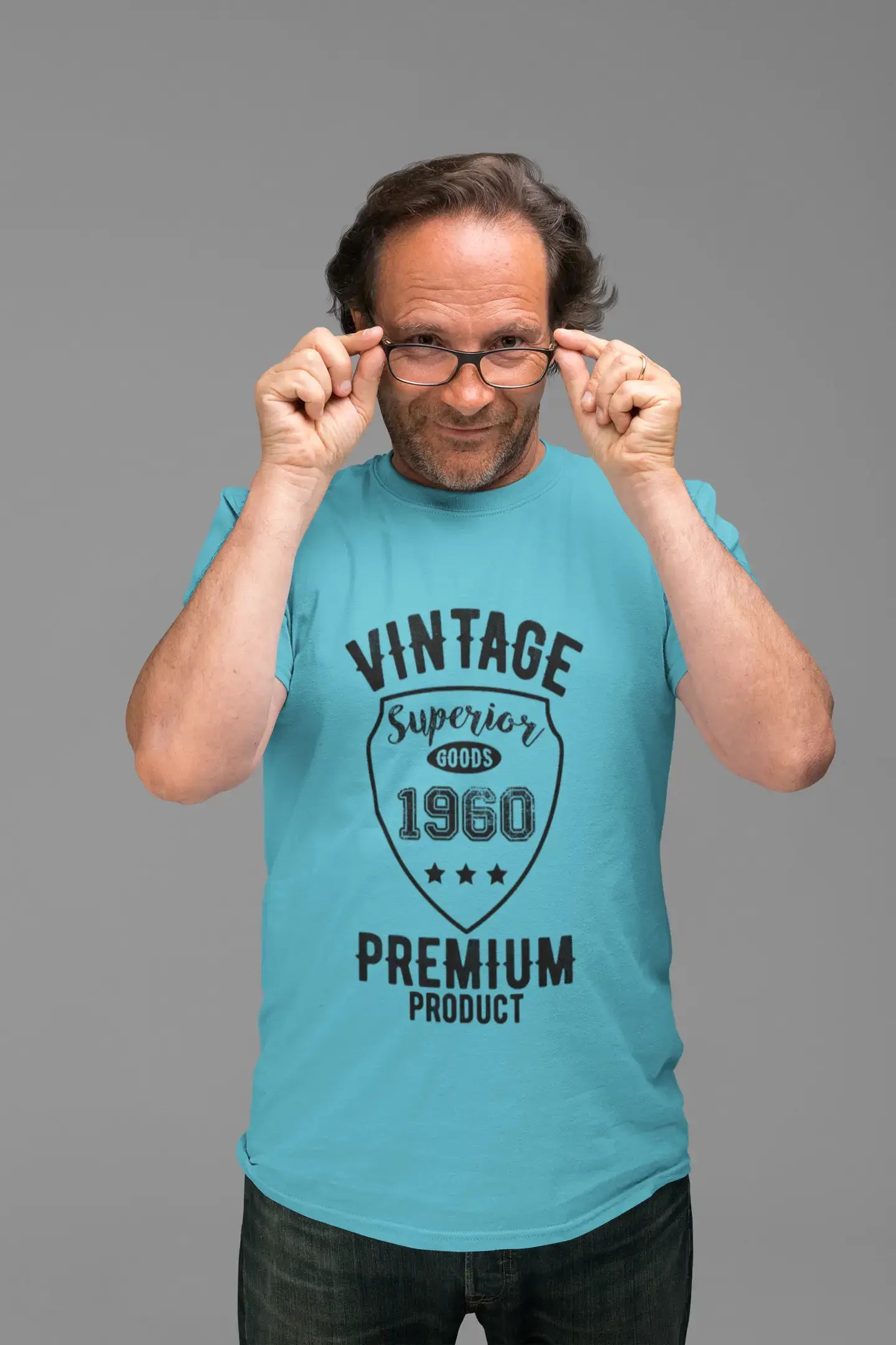 1960 Vintage Superior, t Shirt Homme, Tshirt Anniversaire, t Shirt Aqua