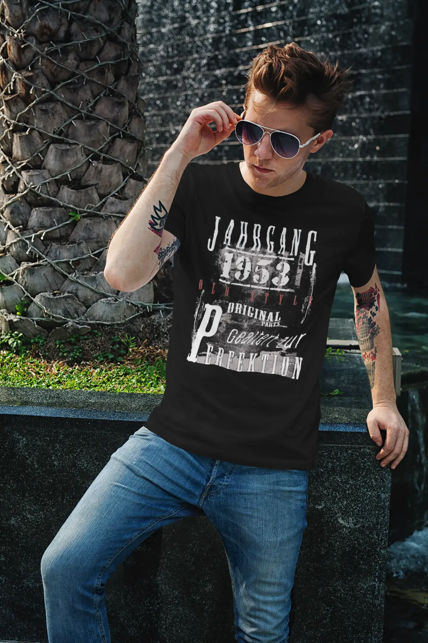 Jahrgang Birthday 1953, Black, Men's Short Sleeve Round Neck T-shirt, gift t-shirt 00352