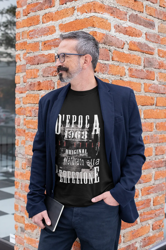 Aged to Perfection, Italienisch, 1968, Schwarz, Herren-Kurzarm-Rundhals-T-Shirt, Geschenk-T-Shirt 00355