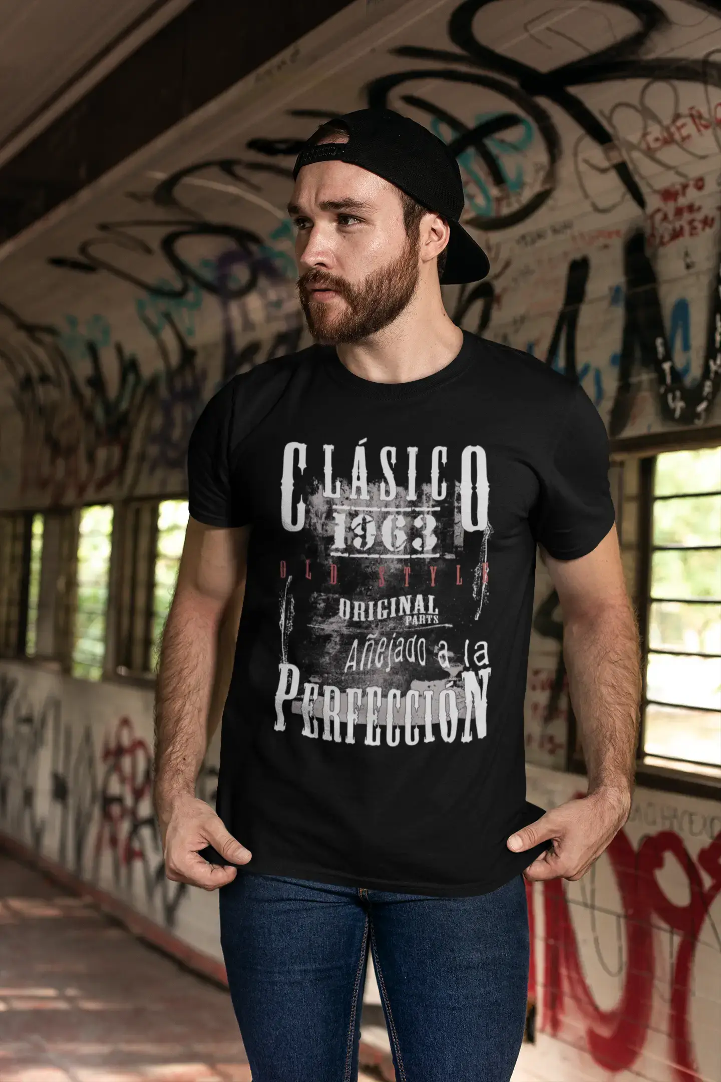 Aged To Perfection, Spanish, 1963, Black, Men's Short Sleeve Round Neck T-shirt, gift t-shirt 00359