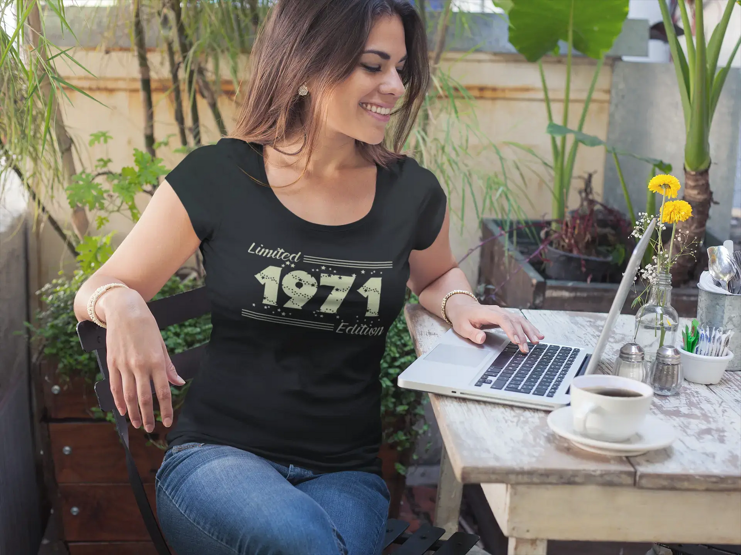 Star en édition limitée de 1971, T-shirt pour femmes, noir, cadeau d'anniversaire 00383