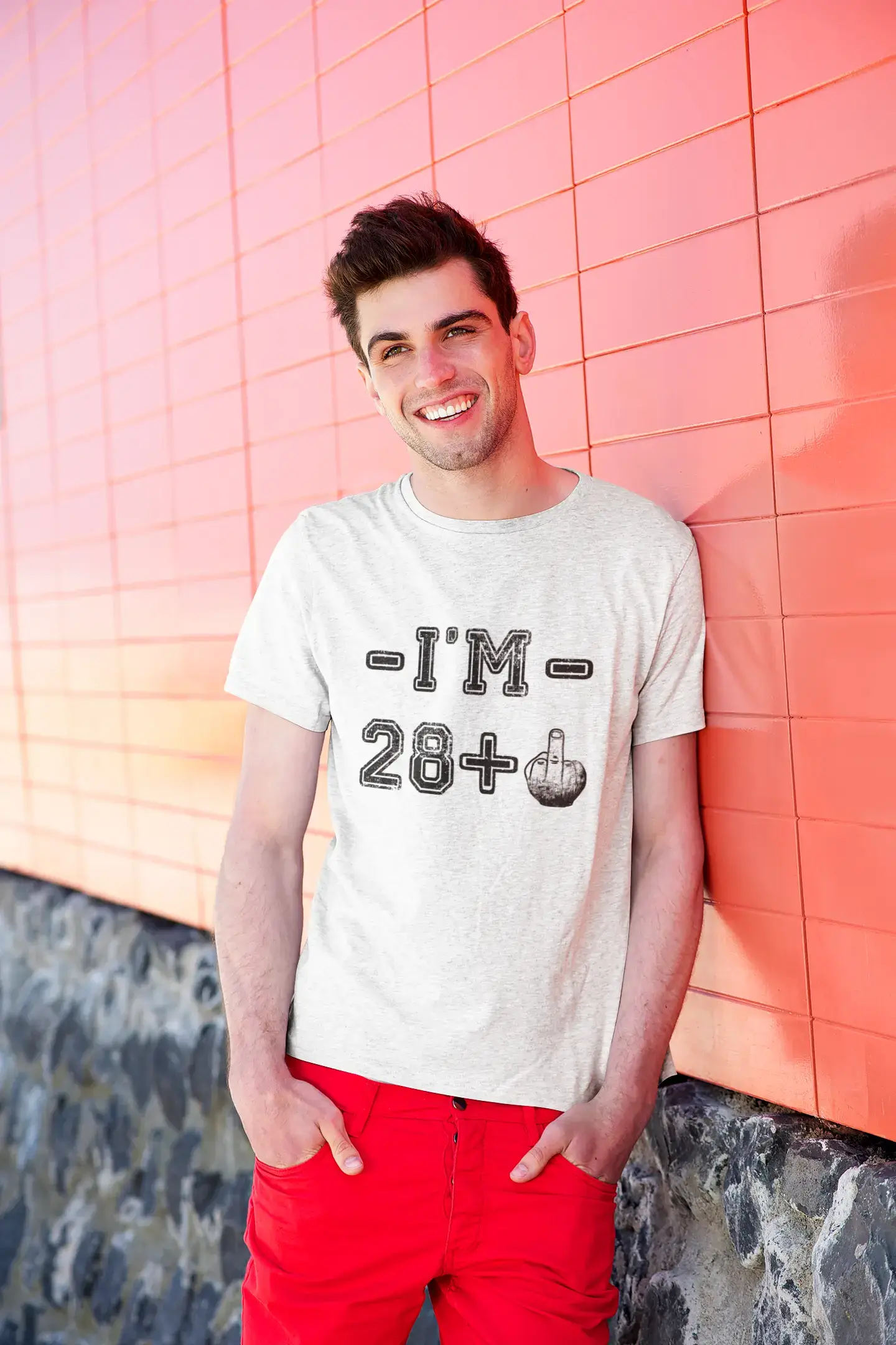 I'm 28 Plus Men's T-shirt White Birthday Gift 00443