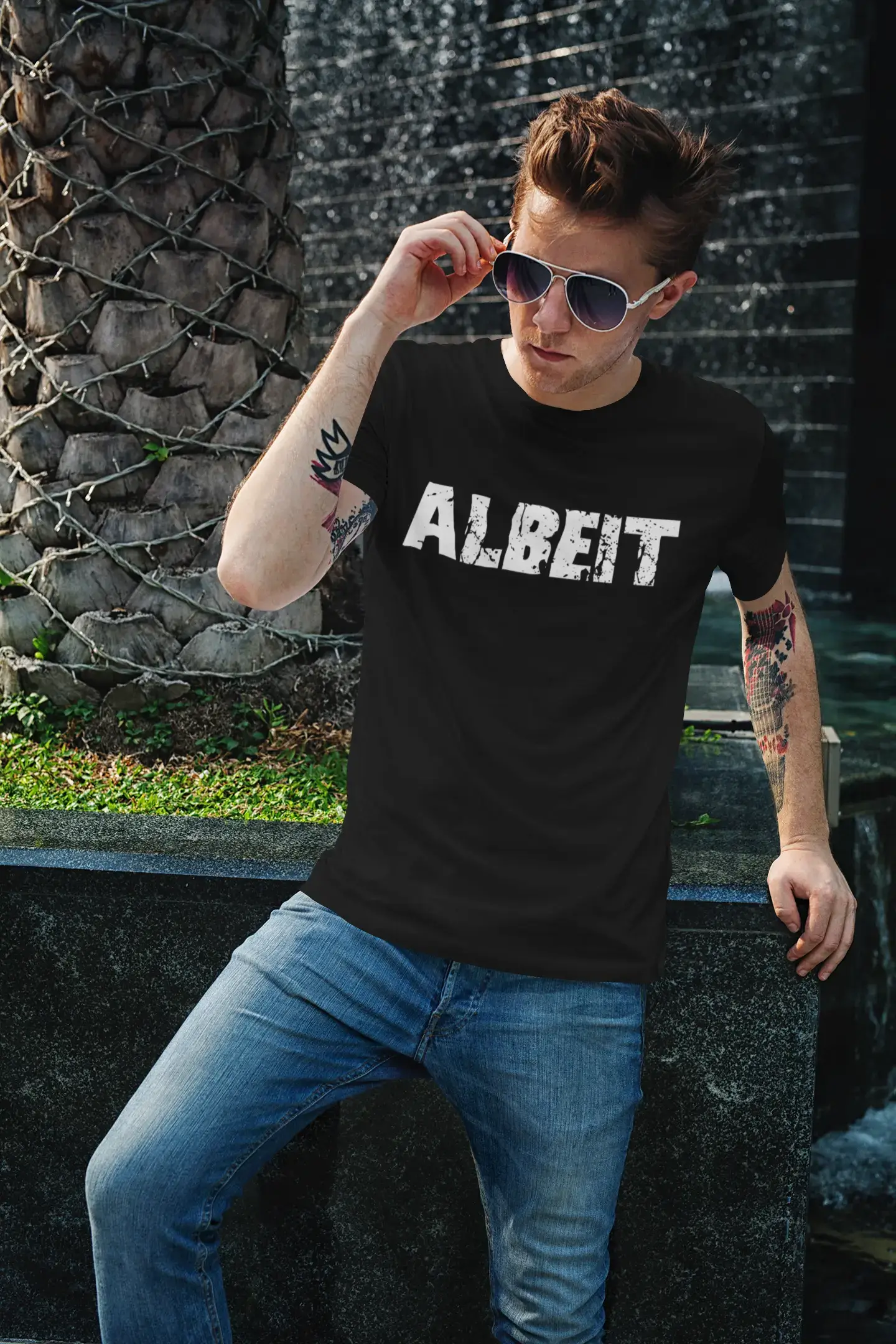 albeit Men's Retro T shirt Black Birthday Gift 00546