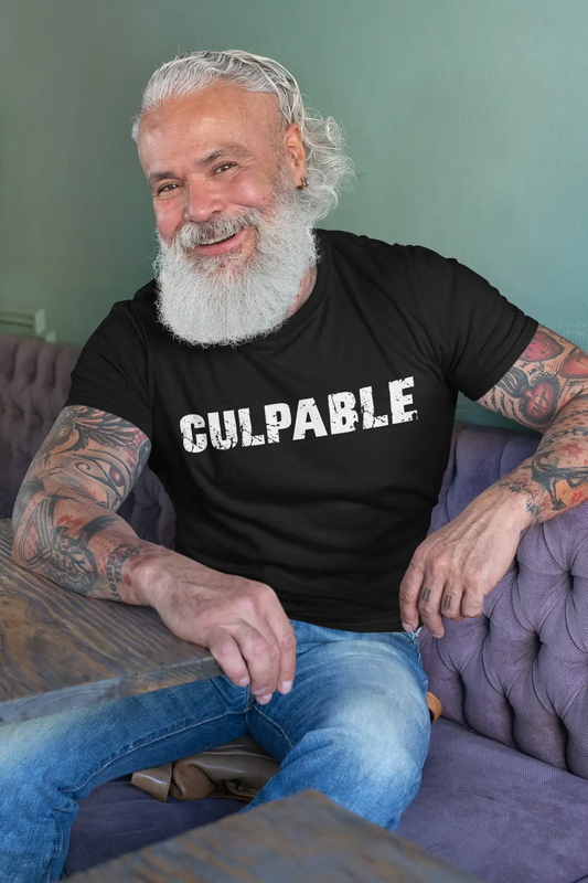 coupable Men's T shirt <span>Noir</span> <span>Anniversaire</span> <span>Cadeau</span> 00550