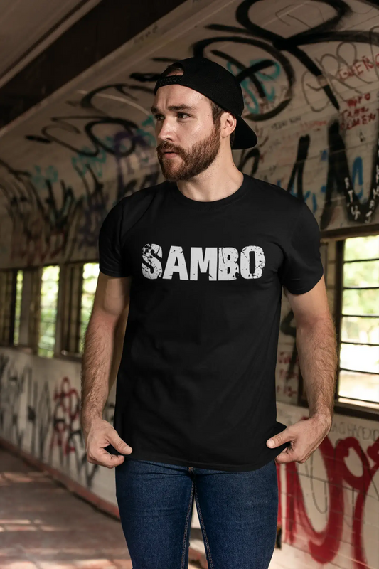 Sambo Herren Retro T-Shirt Schwarz Geburtstagsgeschenk 00553