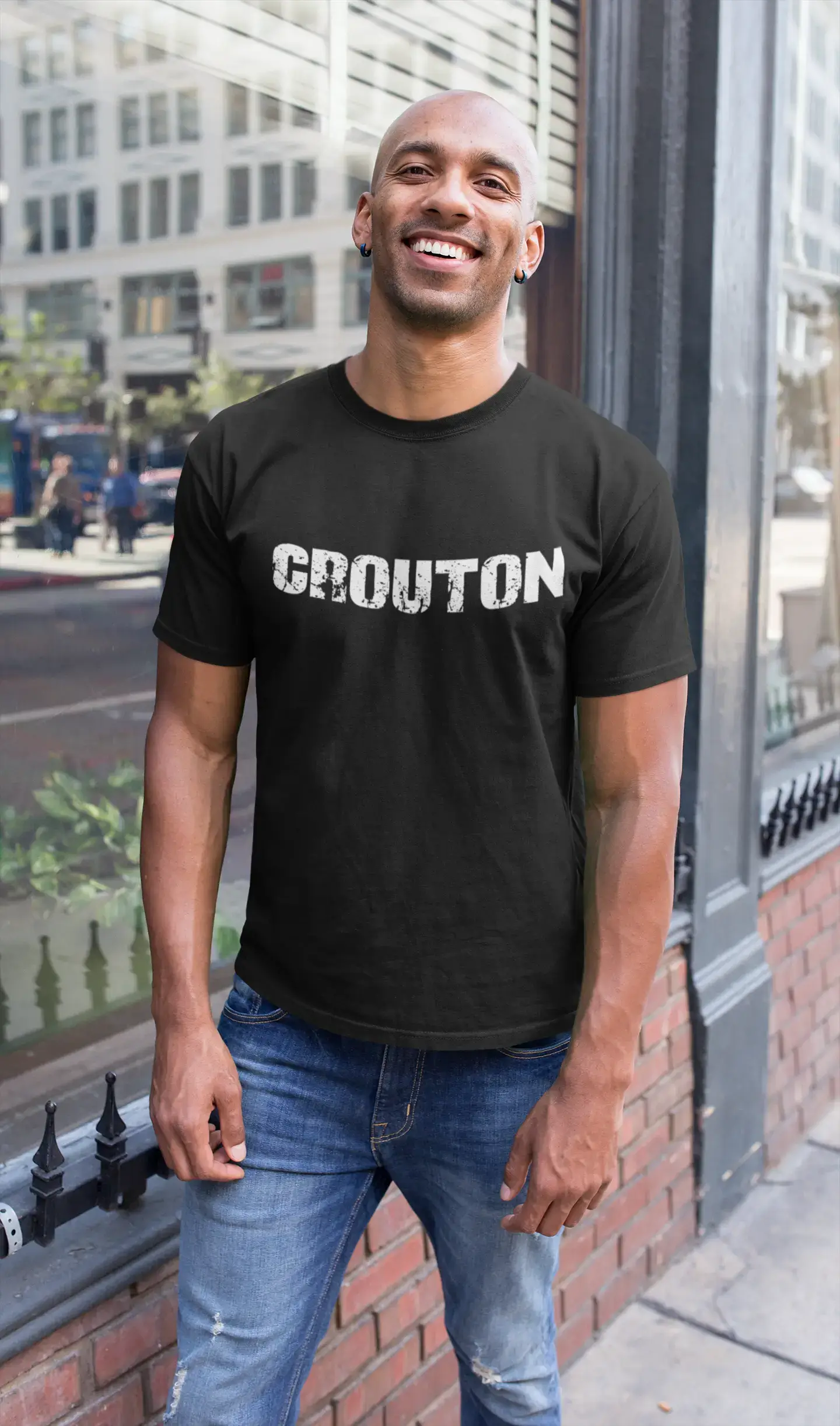 croûton Men's Vintage T shirt <span>Noir</span> <span>Anniversaire</span> <span>Cadeau</span> 00555