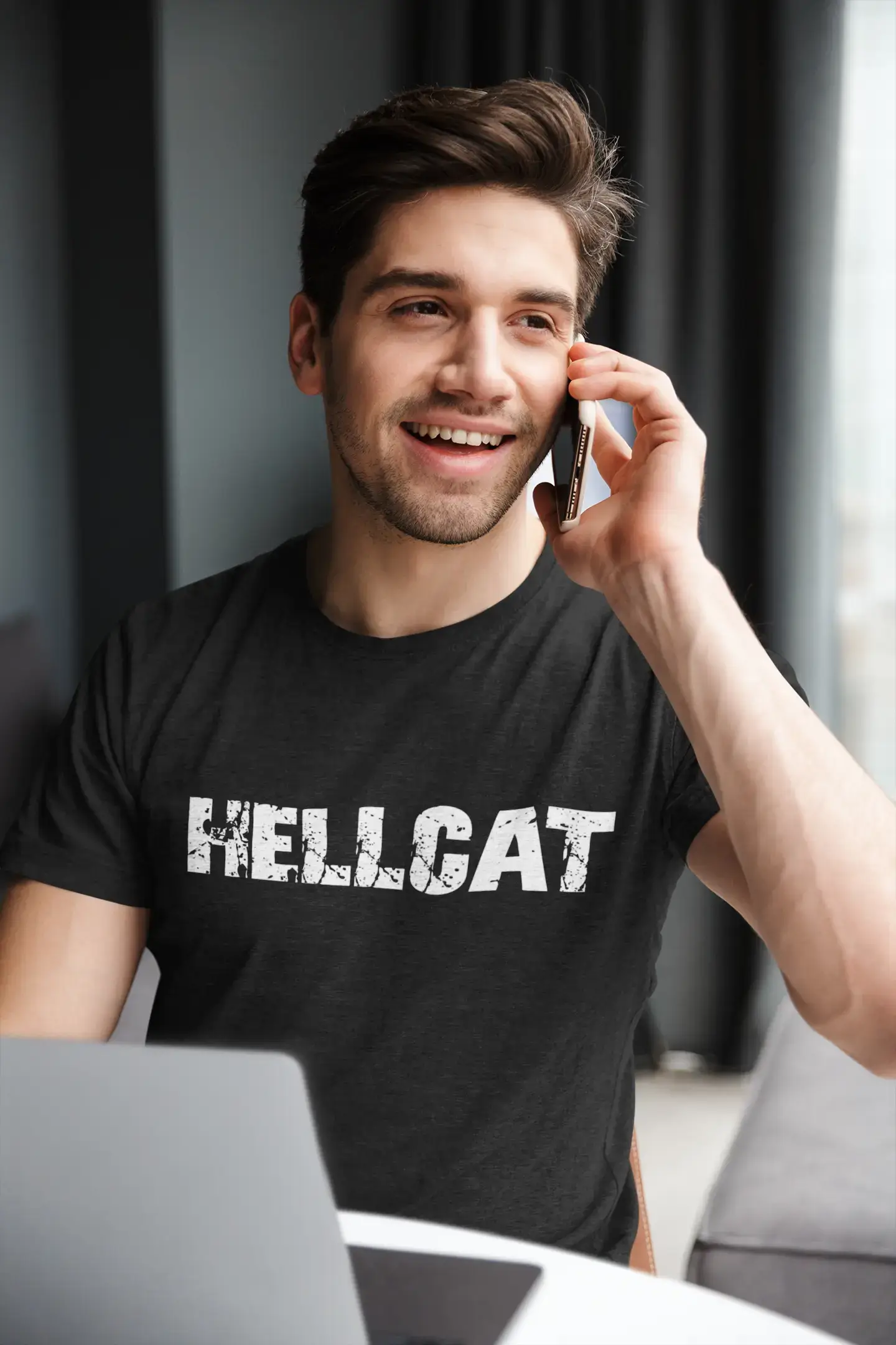 hellcat Men's Vintage T shirt Black Birthday Gift 00555