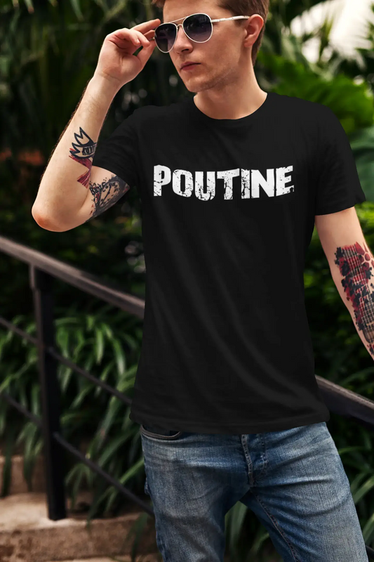 Herren T-Shirt Graphique Imprimé Vintage Tee Poutine