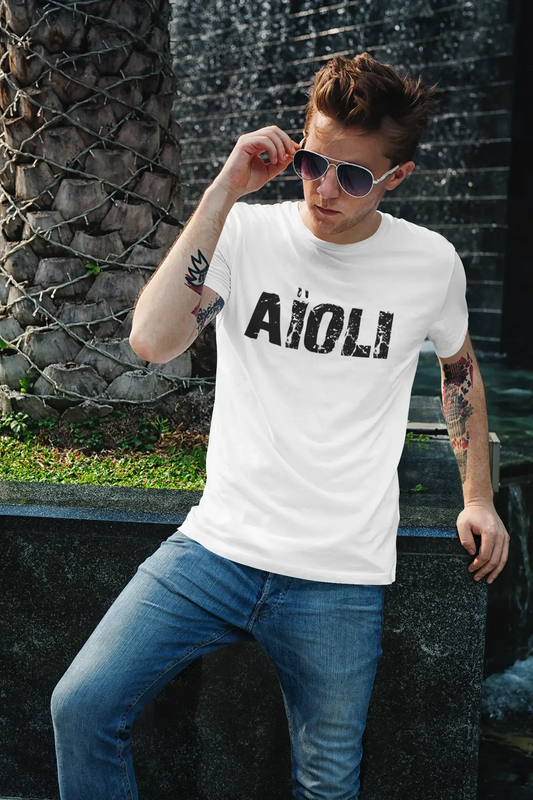 Homme T Shirt Graphique Imprimé Vintage Tee Aïoli