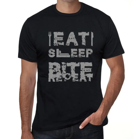 Men's Graphic T-Shirt Eat Sleep Bite Repeat Eco-Friendly Limited Edition Short Sleeve Tee-Shirt Vintage Birthday Gift Novelty