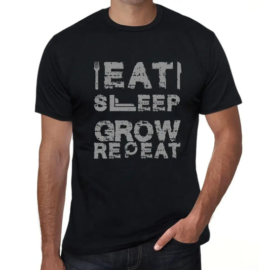 Men's Graphic T-Shirt Eat Sleep Grow Repeat Eco-Friendly Limited Edition Short Sleeve Tee-Shirt Vintage Birthday Gift Novelty