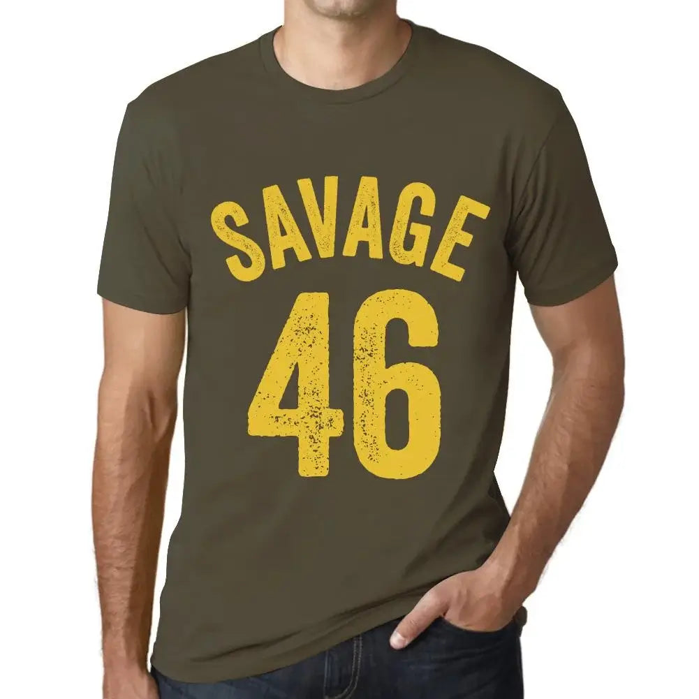 Men's Graphic T-Shirt Savage 46 46th Birthday Anniversary 46 Year Old Gift 1978 Vintage Eco-Friendly Short Sleeve Novelty Tee