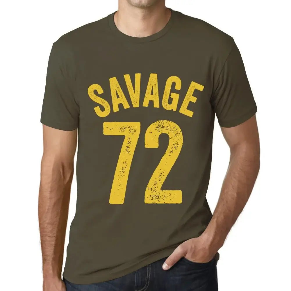 Men's Graphic T-Shirt Savage 72 72nd Birthday Anniversary 72 Year Old Gift 1952 Vintage Eco-Friendly Short Sleeve Novelty Tee