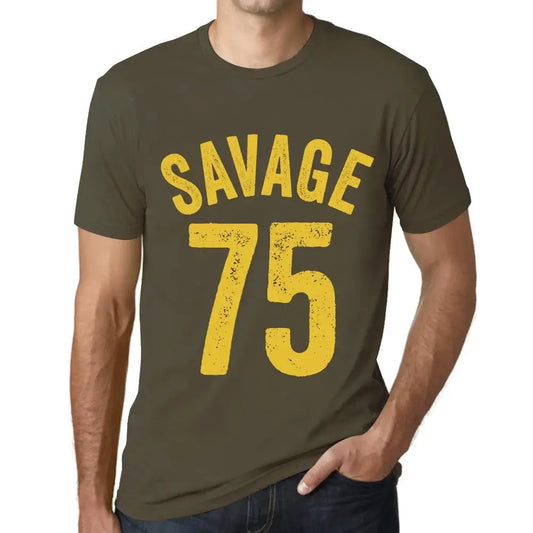 Men's Graphic T-Shirt Savage 75 75th Birthday Anniversary 75 Year Old Gift 1949 Vintage Eco-Friendly Short Sleeve Novelty Tee