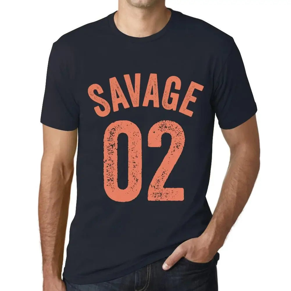 Men's Graphic T-Shirt Savage 02 2nd Birthday Anniversary 2 Year Old Gift 2022 Vintage Eco-Friendly Short Sleeve Novelty Tee