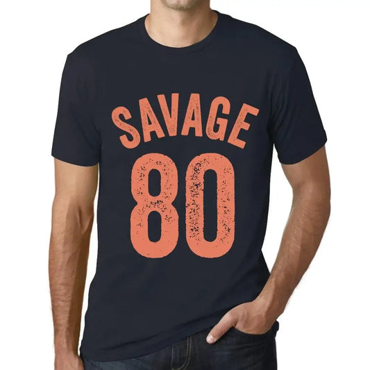 Men's Graphic T-Shirt Savage 80 80th Birthday Anniversary 80 Year Old Gift 1944 Vintage Eco-Friendly Short Sleeve Novelty Tee