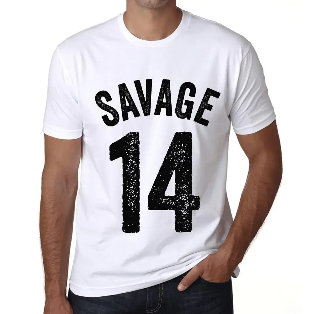 Men's Graphic T-Shirt Savage 14 14th Birthday Anniversary 14 Year Old Gift 2010 Vintage Eco-Friendly Short Sleeve Novelty Tee