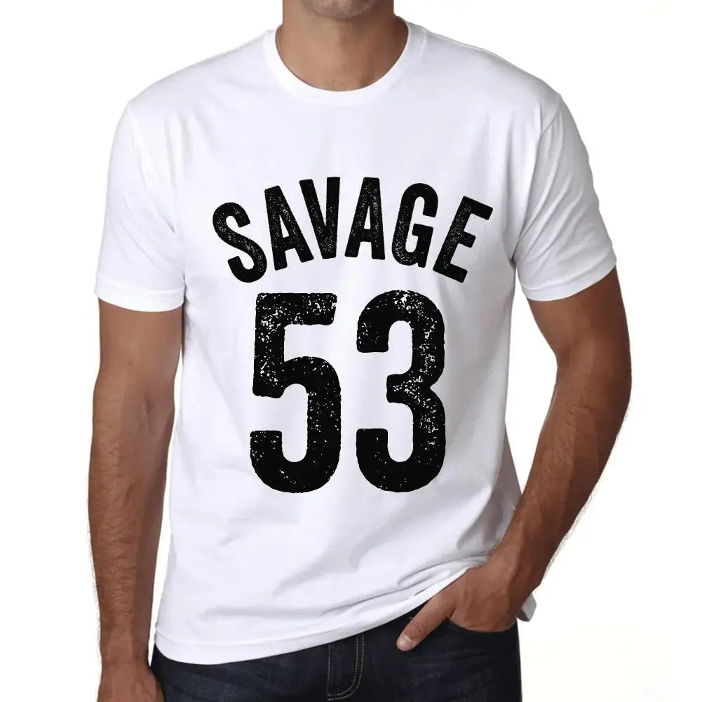 Men's Graphic T-Shirt Savage 53 53rd Birthday Anniversary 53 Year Old Gift 1971 Vintage Eco-Friendly Short Sleeve Novelty Tee