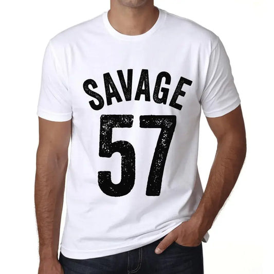 Men's Graphic T-Shirt Savage 57 57th Birthday Anniversary 57 Year Old Gift 1967 Vintage Eco-Friendly Short Sleeve Novelty Tee