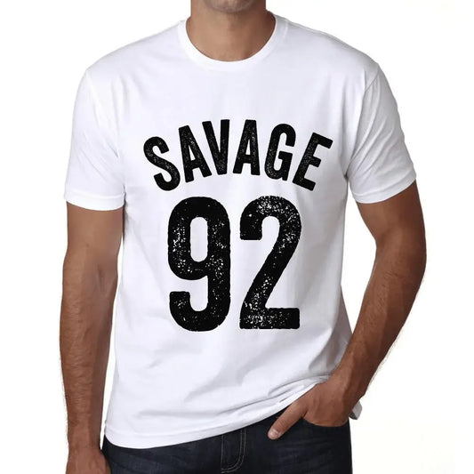 Men's Graphic T-Shirt Savage 92 92nd Birthday Anniversary 92 Year Old Gift 1932 Vintage Eco-Friendly Short Sleeve Novelty Tee