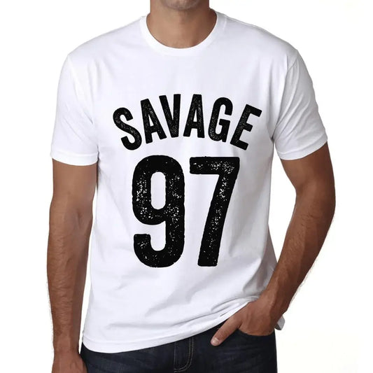 Men's Graphic T-Shirt Savage 97 97th Birthday Anniversary 97 Year Old Gift 1927 Vintage Eco-Friendly Short Sleeve Novelty Tee