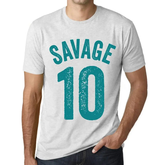 Men's Graphic T-Shirt Savage 10 10th Birthday Anniversary 10 Year Old Gift 2014 Vintage Eco-Friendly Short Sleeve Novelty Tee