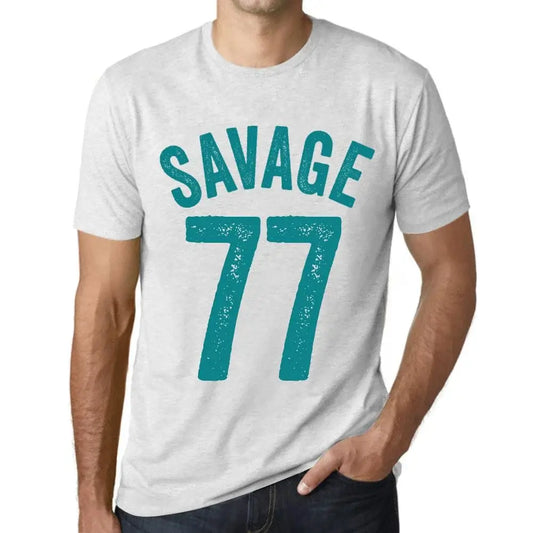 Men's Graphic T-Shirt Savage 77 77th Birthday Anniversary 77 Year Old Gift 1947 Vintage Eco-Friendly Short Sleeve Novelty Tee