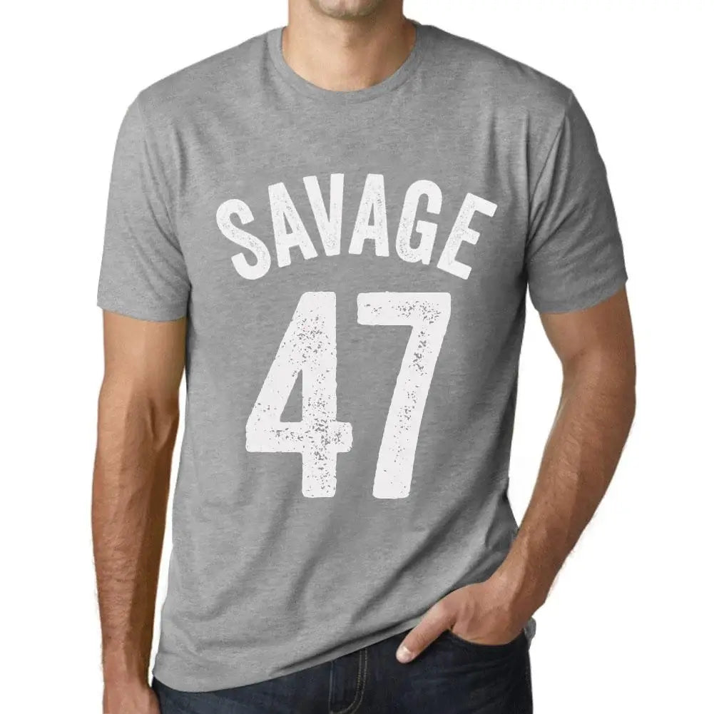 Men's Graphic T-Shirt Savage 47 47th Birthday Anniversary 47 Year Old Gift 1977 Vintage Eco-Friendly Short Sleeve Novelty Tee