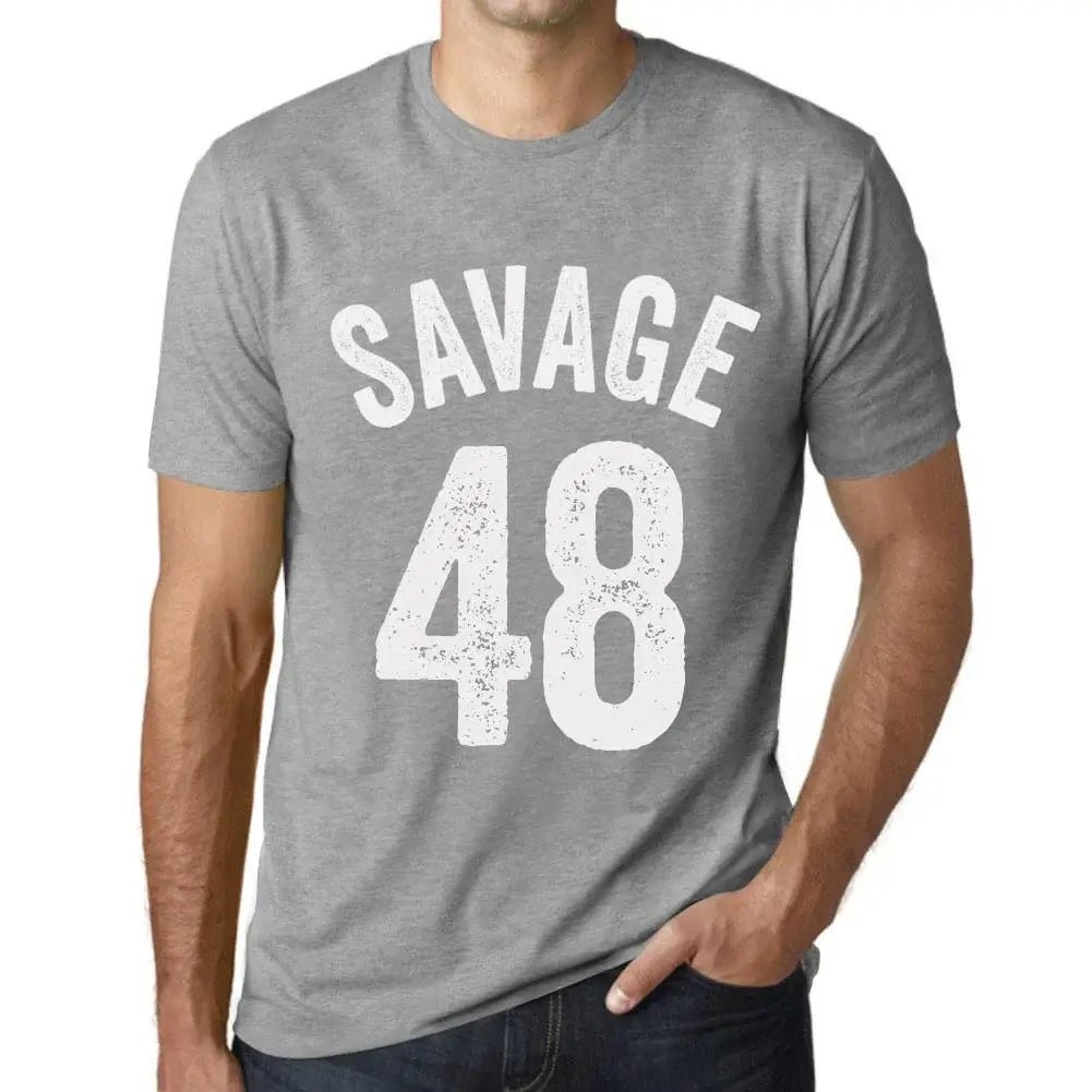 Men's Graphic T-Shirt Savage 48 48th Birthday Anniversary 48 Year Old Gift 1976 Vintage Eco-Friendly Short Sleeve Novelty Tee