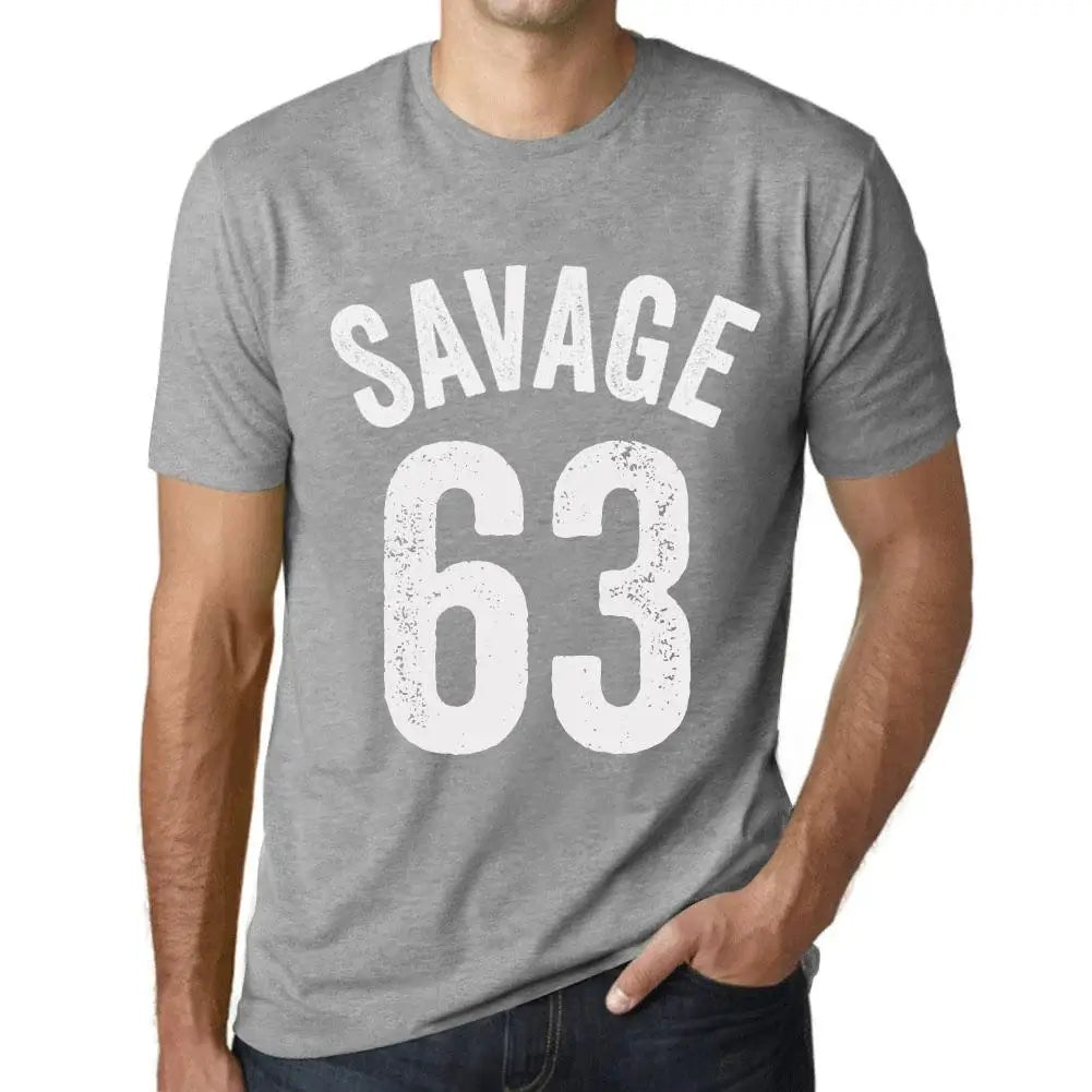 Men's Graphic T-Shirt Savage 63 63rd Birthday Anniversary 63 Year Old Gift 1961 Vintage Eco-Friendly Short Sleeve Novelty Tee