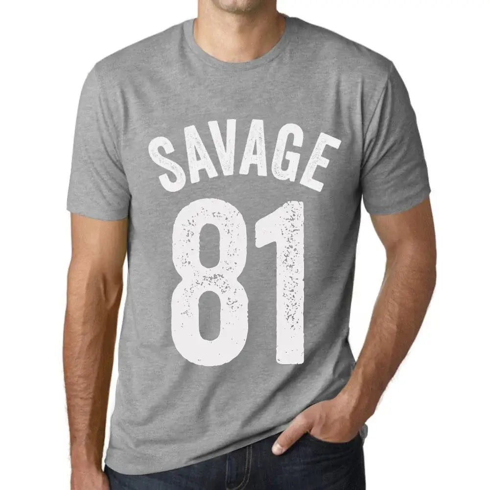 Men's Graphic T-Shirt Savage 81 81st Birthday Anniversary 81 Year Old Gift 1943 Vintage Eco-Friendly Short Sleeve Novelty Tee