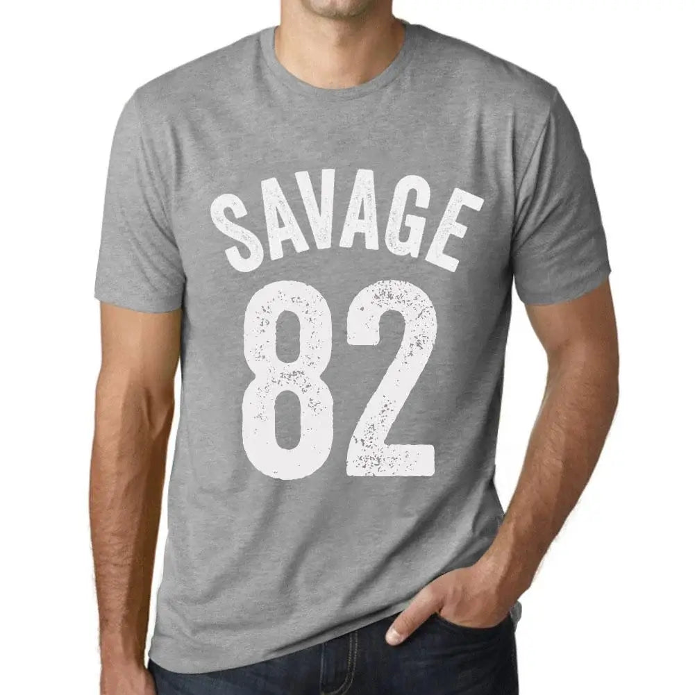 Men's Graphic T-Shirt Savage 82 82nd Birthday Anniversary 82 Year Old Gift 1942 Vintage Eco-Friendly Short Sleeve Novelty Tee