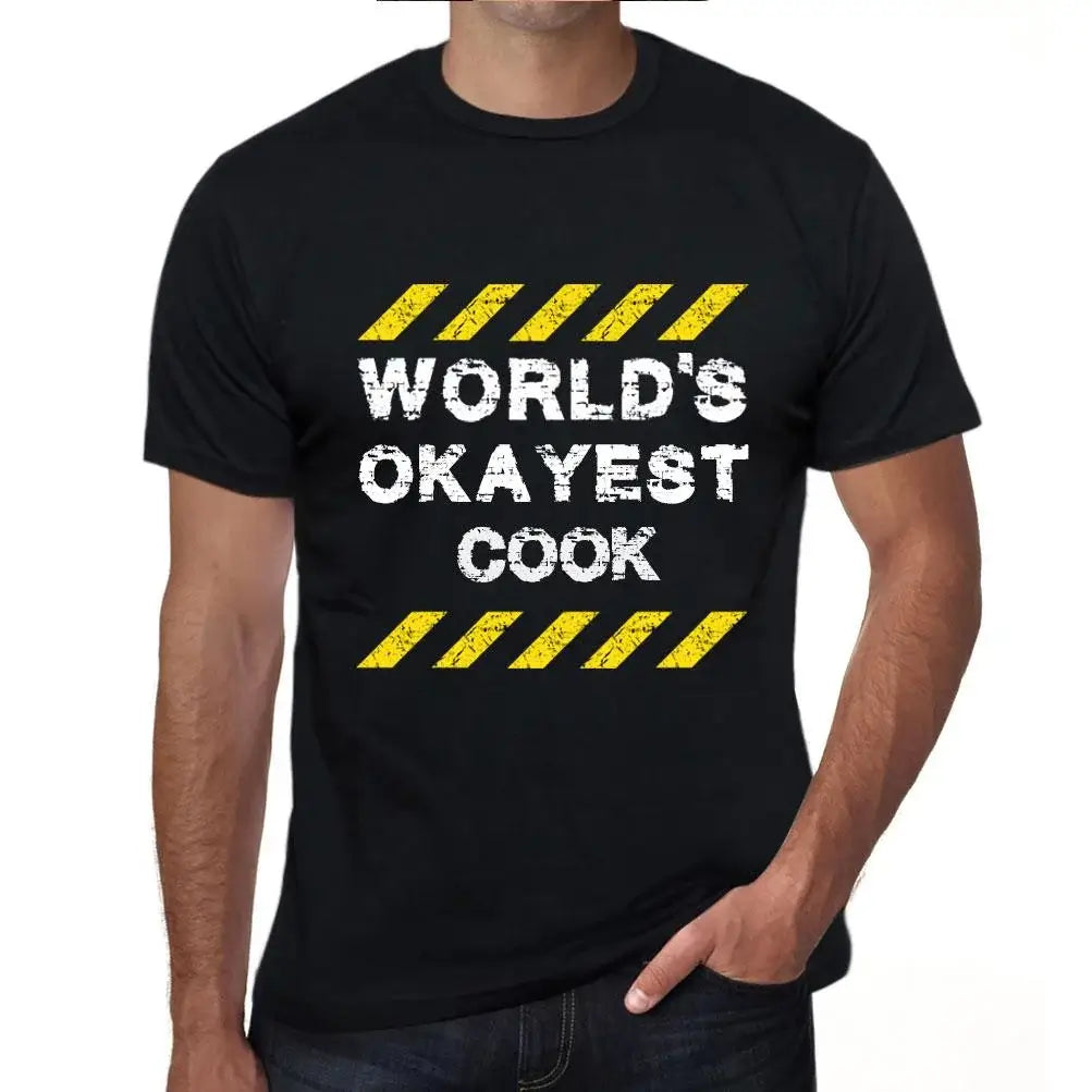 Men's Graphic T-Shirt Worlds Okayest Cook Eco-Friendly Limited Edition Short Sleeve Tee-Shirt Vintage Birthday Gift Novelty