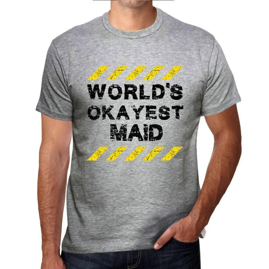 Men's Graphic T-Shirt Worlds Okayest Maid Eco-Friendly Limited Edition Short Sleeve Tee-Shirt Vintage Birthday Gift Novelty