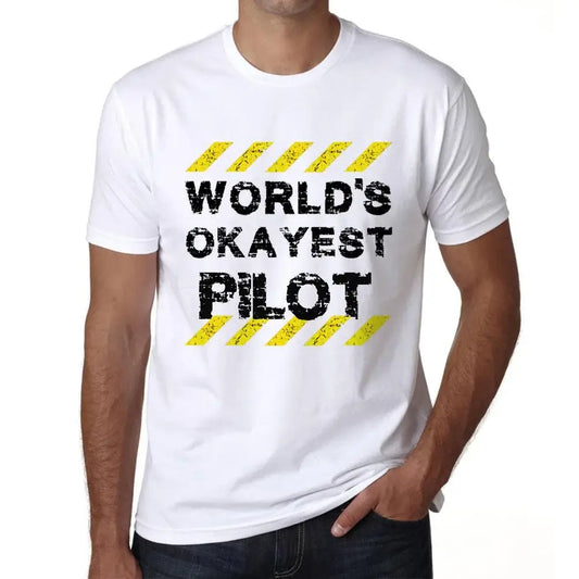 Men's Graphic T-Shirt Worlds Okayest Pilot Eco-Friendly Limited Edition Short Sleeve Tee-Shirt Vintage Birthday Gift Novelty