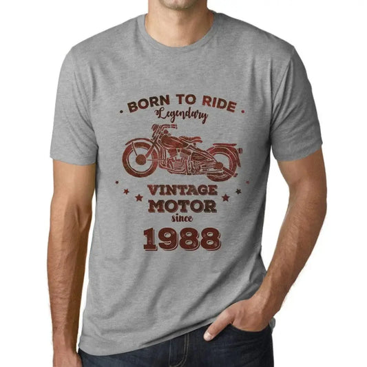 Men's Graphic T-Shirt Born to Ride Legendary Motor Since 1988 36th Birthday Anniversary 36 Year Old Gift 1988 Vintage Eco-Friendly Short Sleeve Novelty Tee