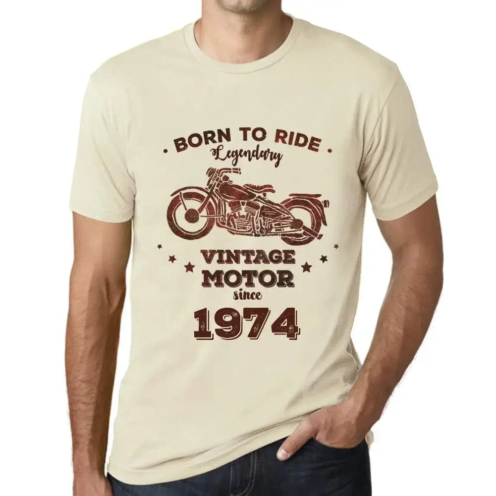 Men's Graphic T-Shirt Born to Ride Legendary Motor Since 1974 50th Birthday Anniversary 50 Year Old Gift 1974 Vintage Eco-Friendly Short Sleeve Novelty Tee