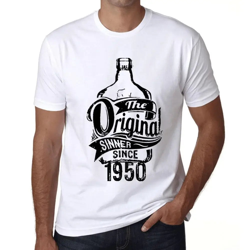 Men's Graphic T-Shirt The Original Sinner Since 1950 74th Birthday Anniversary 74 Year Old Gift 1950 Vintage Eco-Friendly Short Sleeve Novelty Tee