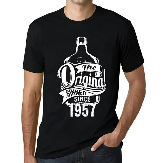 Men's Graphic T-Shirt The Original Sinner Since 1957 67th Birthday Anniversary 67 Year Old Gift 1957 Vintage Eco-Friendly Short Sleeve Novelty Tee