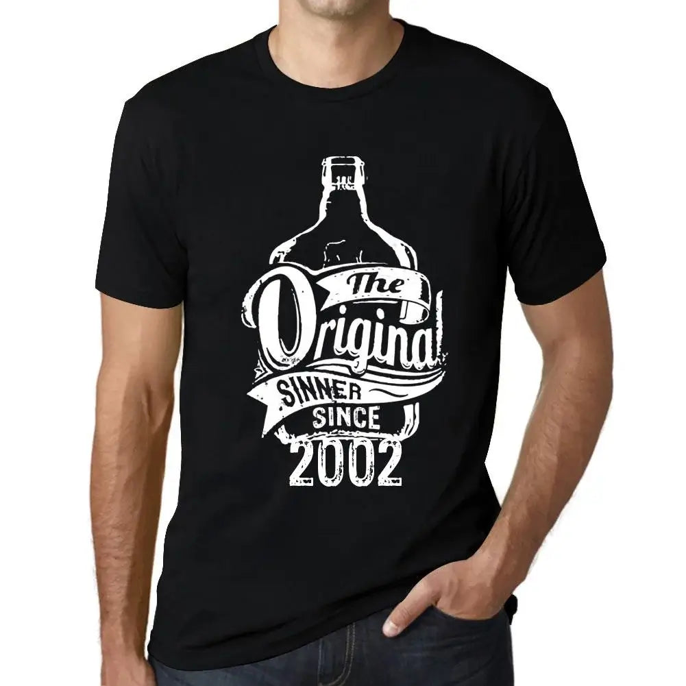 Men's Graphic T-Shirt The Original Sinner Since 2002 22nd Birthday Anniversary 22 Year Old Gift 2002 Vintage Eco-Friendly Short Sleeve Novelty Tee