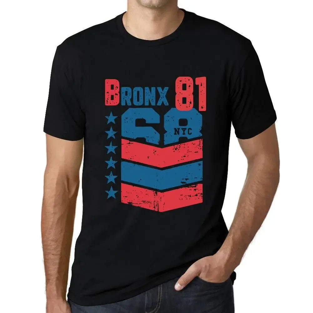 Men's Graphic T-Shirt Bronx 81 81st Birthday Anniversary 81 Year Old Gift 1943 Vintage Eco-Friendly Short Sleeve Novelty Tee