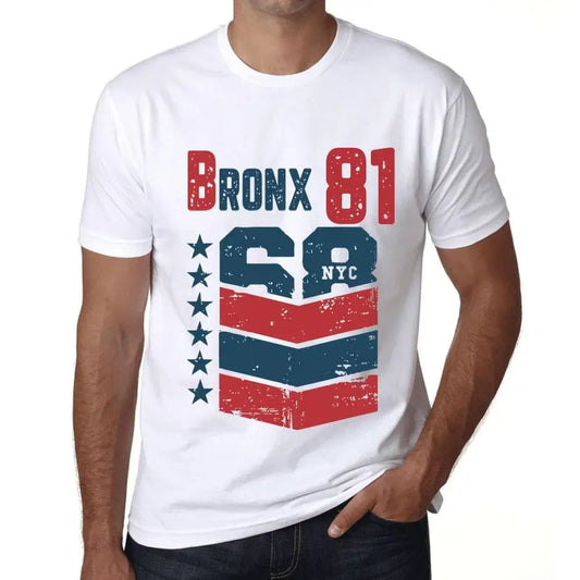 Men's Graphic T-Shirt Bronx 81 81st Birthday Anniversary 81 Year Old Gift 1943 Vintage Eco-Friendly Short Sleeve Novelty Tee