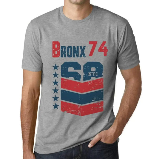 Men's Graphic T-Shirt Bronx 74 74th Birthday Anniversary 74 Year Old Gift 1950 Vintage Eco-Friendly Short Sleeve Novelty Tee