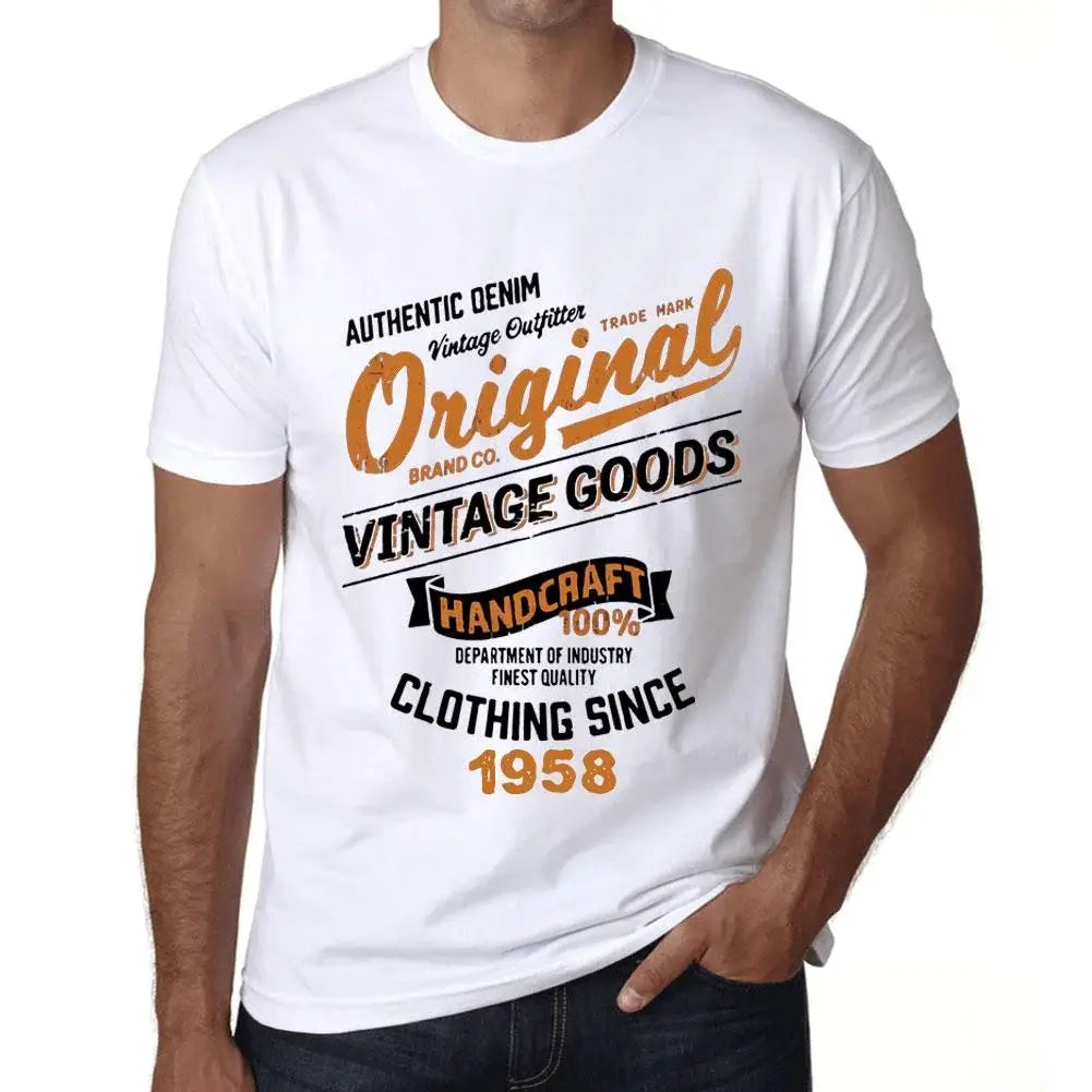 Men's Graphic T-Shirt Original Vintage Clothing Since 1958 66th Birthday Anniversary 66 Year Old Gift 1958 Vintage Eco-Friendly Short Sleeve Novelty Tee