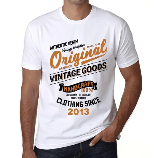 Men's Graphic T-Shirt Original Vintage Clothing Since 2013 11st Birthday Anniversary 11 Year Old Gift 2013 Vintage Eco-Friendly Short Sleeve Novelty Tee