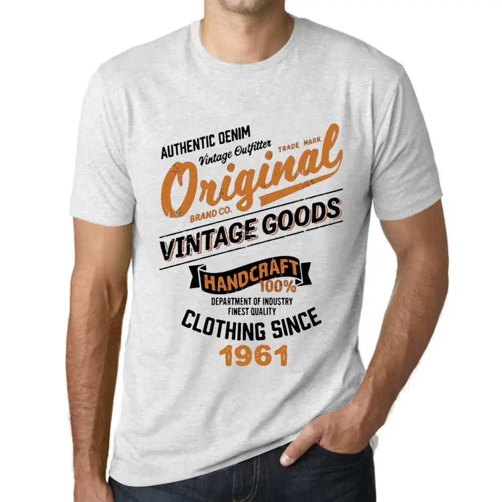 Men's Graphic T-Shirt Original Vintage Clothing Since 1961 63rd Birthday Anniversary 63 Year Old Gift 1961 Vintage Eco-Friendly Short Sleeve Novelty Tee